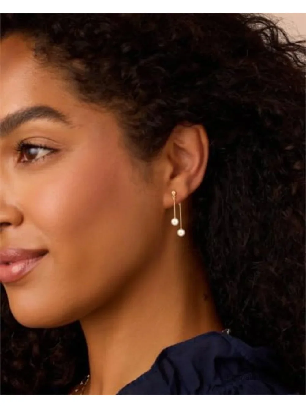 14K Gold Plated Pearl Drop Dangle Earrings with Cubic Zirconia